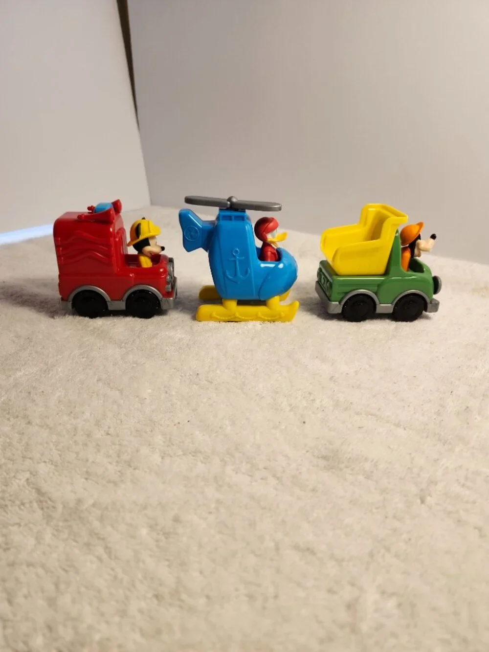 THREE VEHICLES FROM DISNEY GOFFY DONALD DUCK MICKEY MOUSE